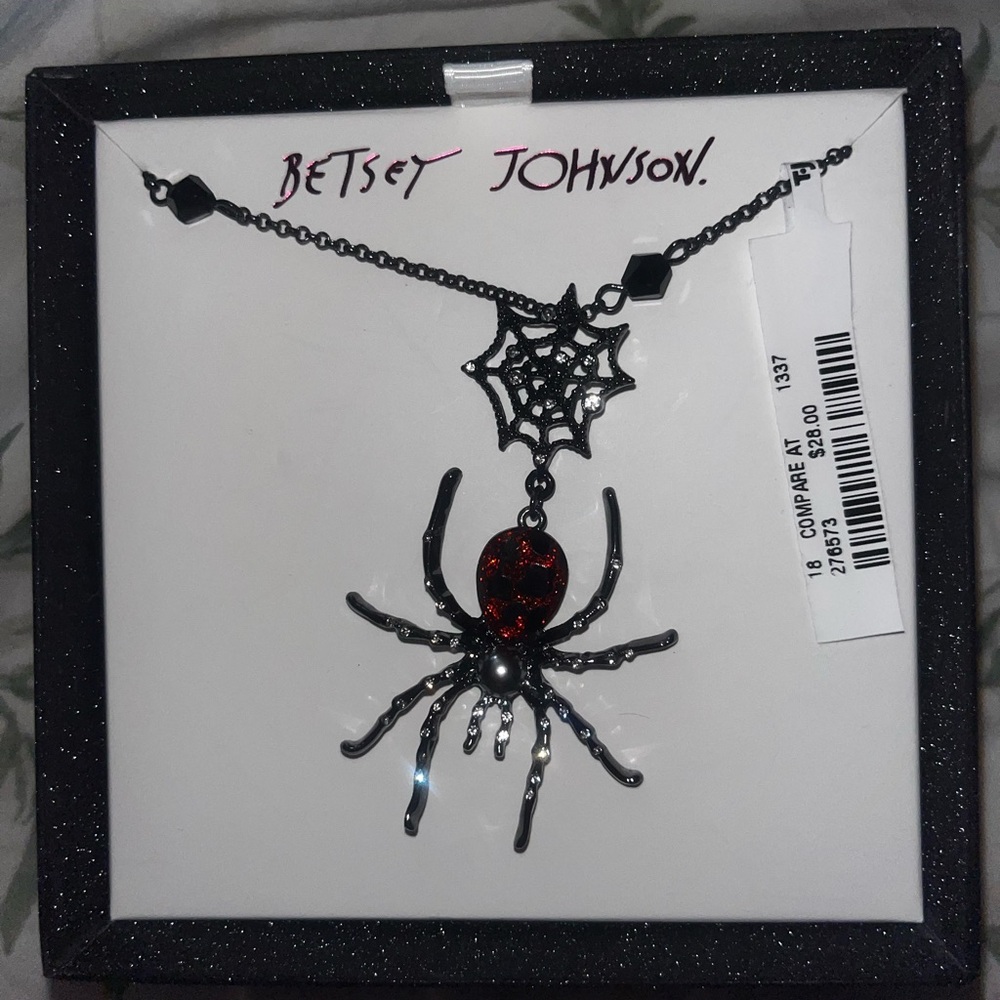Betsey Johnson Black and Red Spider Necklace - Picture 7 of 8